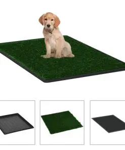 vidaXL Pet Toilet with Tray and Artificial Turf Green 64x51x3 cm WC