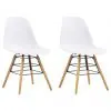 vidaXL Dining Chairs 2 pcs White Plastic