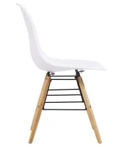 vidaXL Dining Chairs 2 pcs White Plastic