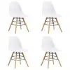 vidaXL Dining Chairs 4 pcs White Plastic
