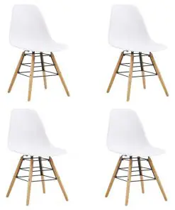 vidaXL Dining Chairs 4 pcs White Plastic