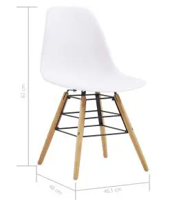 vidaXL Dining Chairs 4 pcs White Plastic