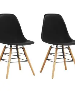 vidaXL Dining Chairs 2 pcs Black Plastic