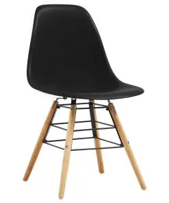 vidaXL Dining Chairs 2 pcs Black Plastic