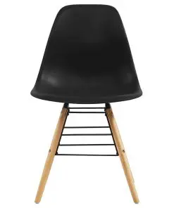 vidaXL Dining Chairs 2 pcs Black Plastic
