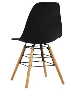 vidaXL Dining Chairs 2 pcs Black Plastic