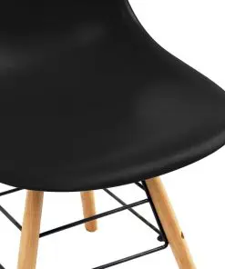 vidaXL Dining Chairs 2 pcs Black Plastic