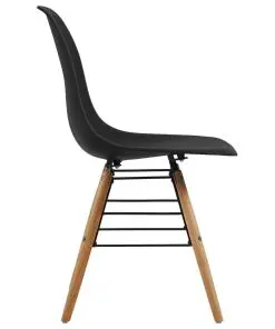 vidaXL Dining Chairs 6 pcs Black Plastic