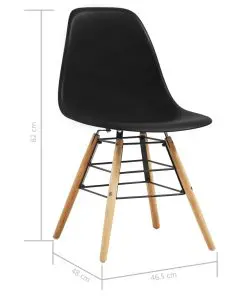 vidaXL Dining Chairs 6 pcs Black Plastic
