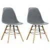 vidaXL Dining Chairs 2 pcs Grey Plastic
