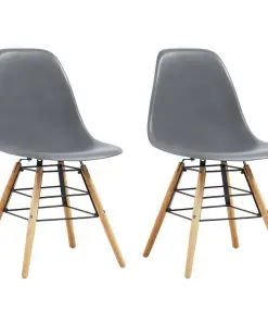 vidaXL Dining Chairs 2 pcs Grey Plastic