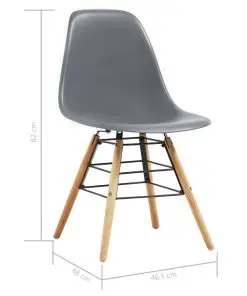 vidaXL Dining Chairs 2 pcs Grey Plastic