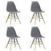 vidaXL Dining Chairs 4 pcs Grey Plastic vidaXL Dining Chairs 4 pcs Grey Plastic
