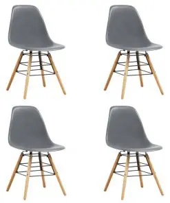 vidaXL Dining Chairs 4 pcs Grey Plastic