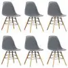 vidaXL Dining Chairs 6 pcs Grey Plastic