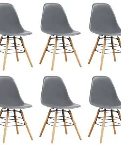 vidaXL Dining Chairs 6 pcs Grey Plastic