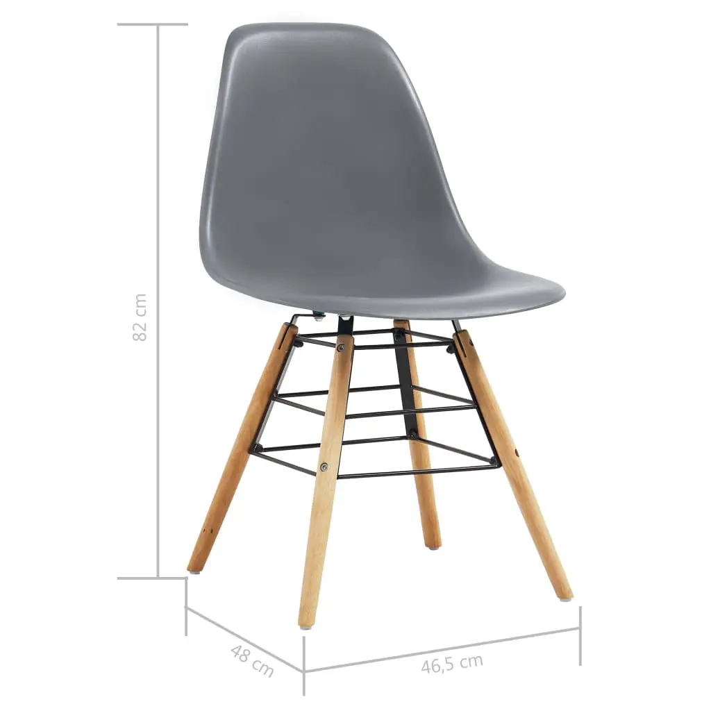 vidaXL Dining Chairs 6 pcs Grey Plastic