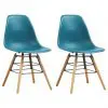 vidaXL Dining Chairs 2 pcs Turquoise Plastic vidaXL Dining Chairs 2 pcs Turquoise Plastic
