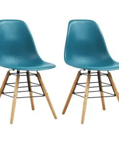 vidaXL Dining Chairs 2 pcs Turquoise Plastic