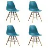 vidaXL Dining Chairs 4 pcs Turquoise Plastic