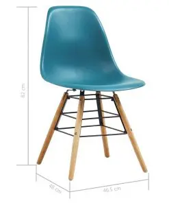 vidaXL Dining Chairs 4 pcs Turquoise Plastic