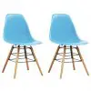vidaXL Dining Chairs 2 pcs Blue Plastic