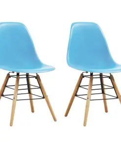 vidaXL Dining Chairs 2 pcs Blue Plastic