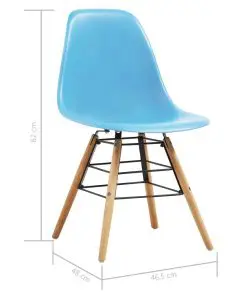 vidaXL Dining Chairs 2 pcs Blue Plastic