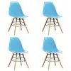 vidaXL Dining Chairs 4 pcs Blue Plastic