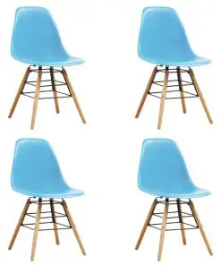 vidaXL Dining Chairs 4 pcs Blue Plastic
