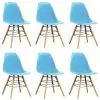vidaXL Dining Chairs 6 pcs Blue Plastic