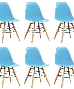 vidaXL Dining Chairs 6 pcs Blue Plastic