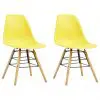 vidaXL Dining Chairs 2 pcs Yellow Plastic