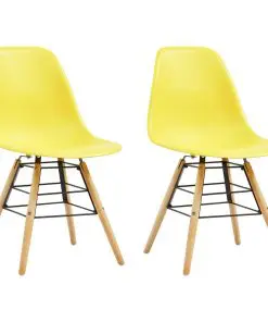 vidaXL Dining Chairs 2 pcs Yellow Plastic