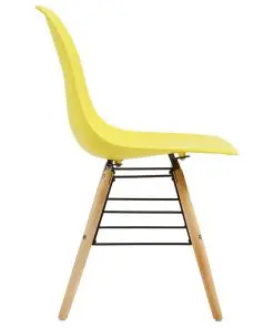 vidaXL Dining Chairs 2 pcs Yellow Plastic