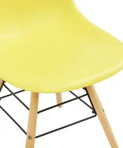 vidaXL Dining Chairs 2 pcs Yellow Plastic
