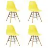 vidaXL Dining Chairs 4 pcs Yellow Plastic
