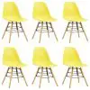 vidaXL Dining Chairs 6 pcs Yellow Plastic