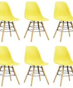 vidaXL Dining Chairs 6 pcs Yellow Plastic