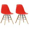 vidaXL Dining Chairs 2 pcs Red Plastic vidaXL Dining Chairs 2 pcs Red Plastic