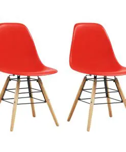 vidaXL Dining Chairs 2 pcs Red Plastic