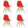 vidaXL Dining Chairs 4 pcs Red Plastic