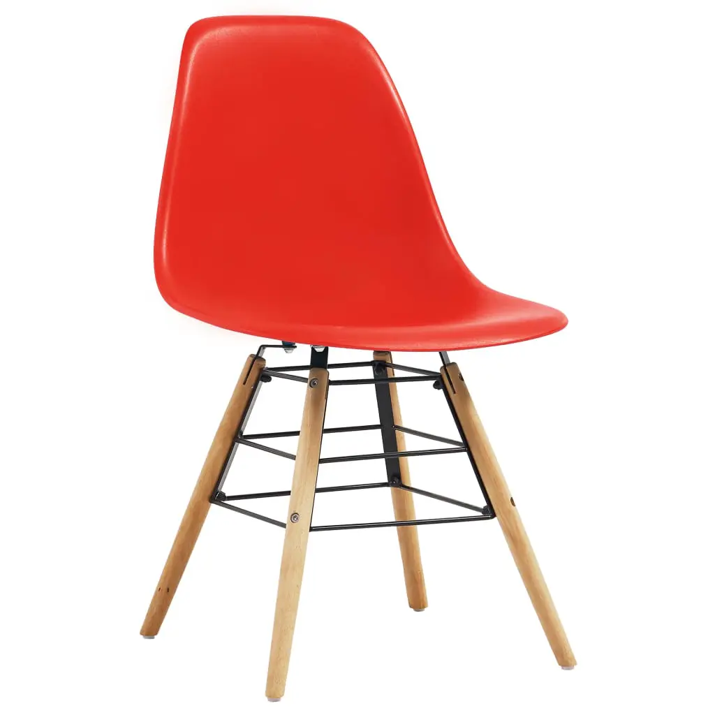 vidaXL Dining Chairs 4 pcs Red Plastic