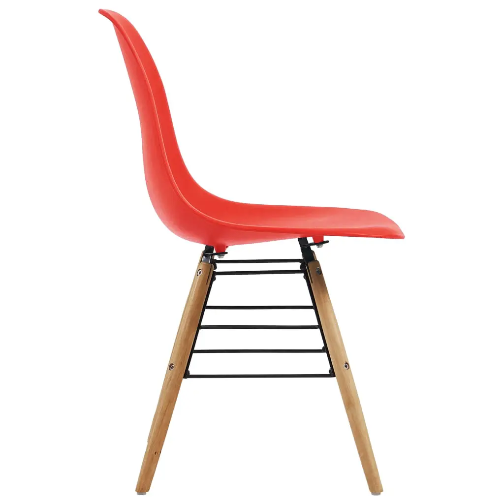 vidaXL Dining Chairs 4 pcs Red Plastic