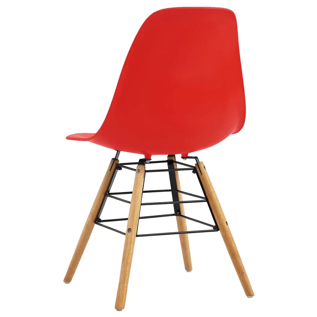 vidaXL Dining Chairs 4 pcs Red Plastic