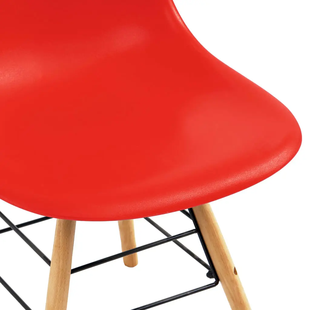 vidaXL Dining Chairs 4 pcs Red Plastic