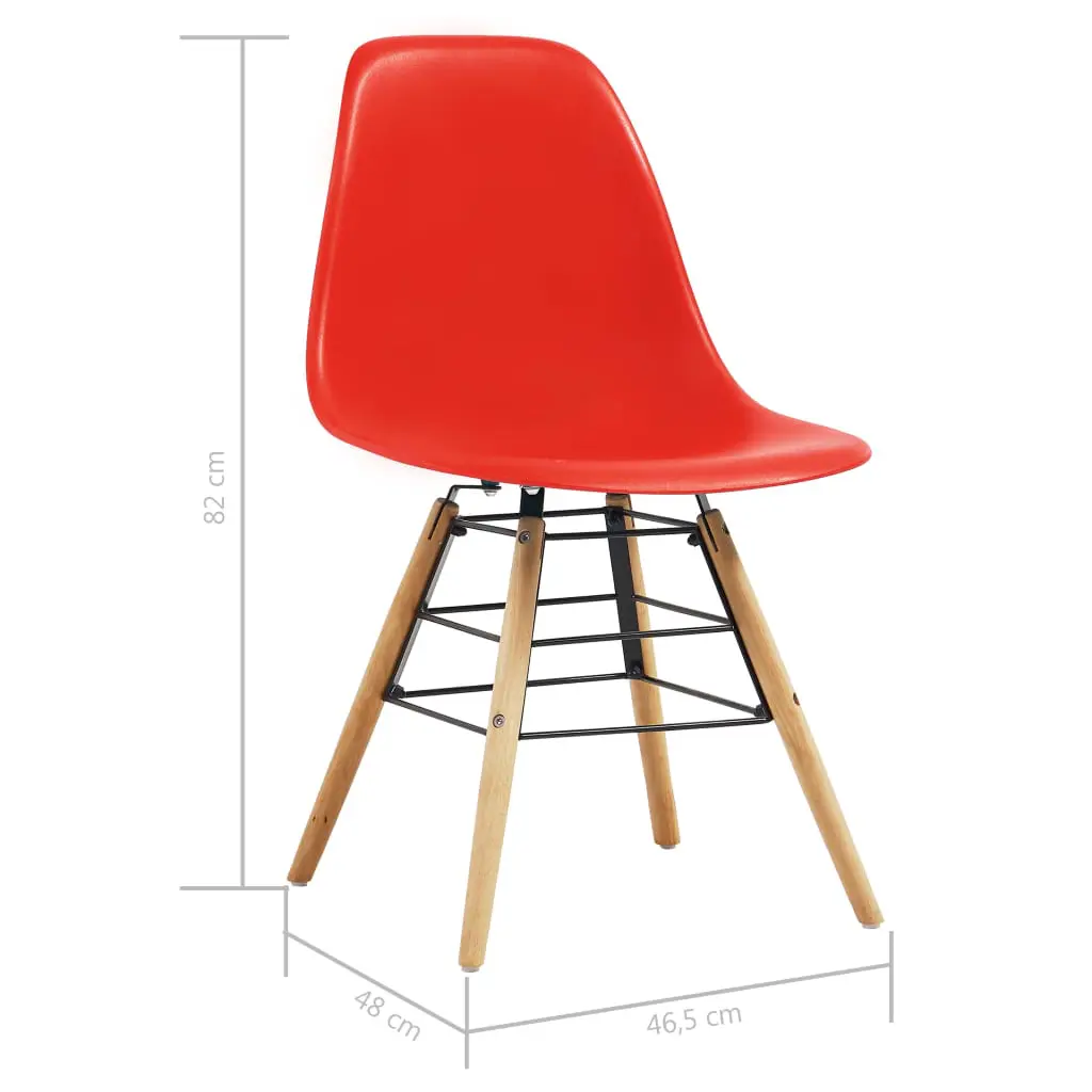vidaXL Dining Chairs 4 pcs Red Plastic