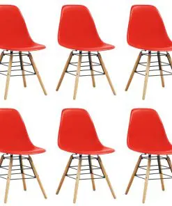 vidaXL Dining Chairs 6 pcs Red Plastic
