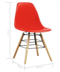 vidaXL Dining Chairs 6 pcs Red Plastic