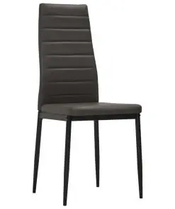 vidaXL Dining Chairs 2 pcs Grey Faux Leather